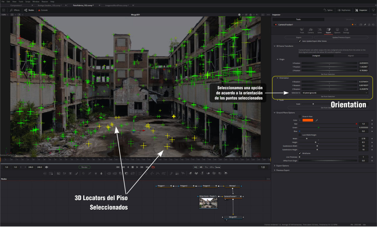 Camera Tracker - GroundPlane Orientación